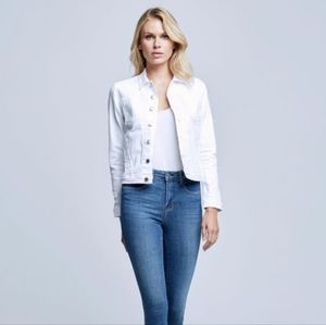 L'AGENCE Denim Celine Jacket in White